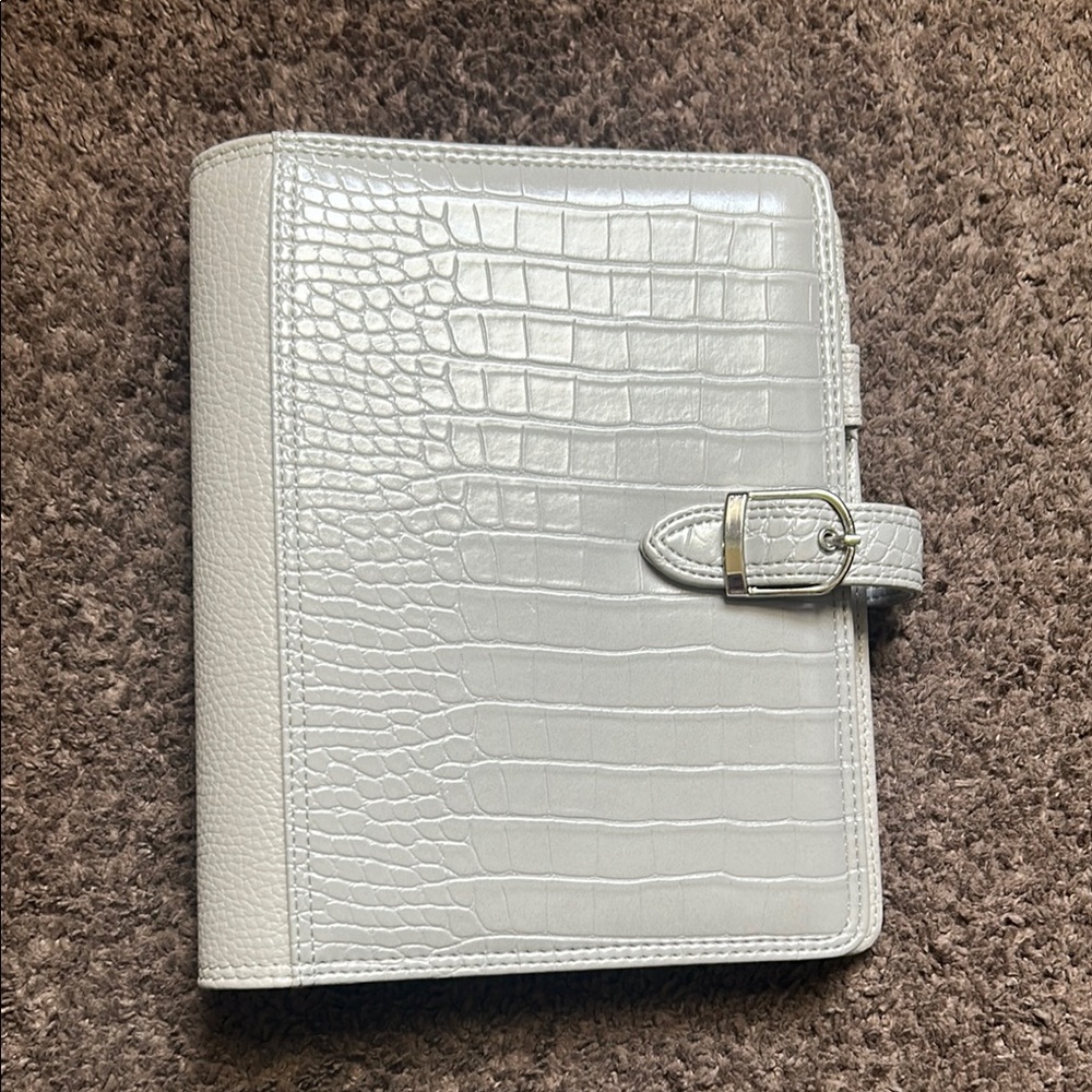 Allie Ryaz Gray Vegan Crocodile-Leather A5 Agenda Planner